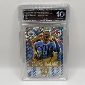 Erling Haaland Gold Signature Auto Soccer Graded 10 Manchester City - Norway